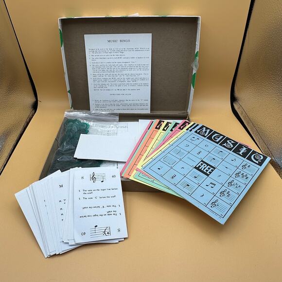 Vintage Music Bingo 2-18 players Teach Music in Game Form 1967 - Picture 2 of 7